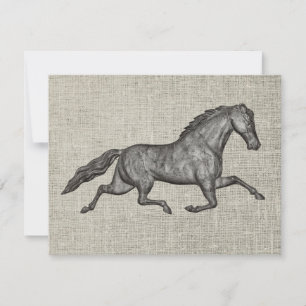 Vintage Illustrated Horse Gray Art Note Card Set