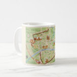 Vintage Illustrated Map of York England Coffee Mug<br><div class="desc">Old, vintage illustrated postcard map of the city of York England repurposed on a mug.</div>