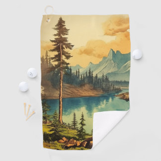 Vintage Illustrated National Park Art Golf Towel