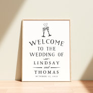 Vintage Illustrated Wedding Welcome Sign at Zazzle