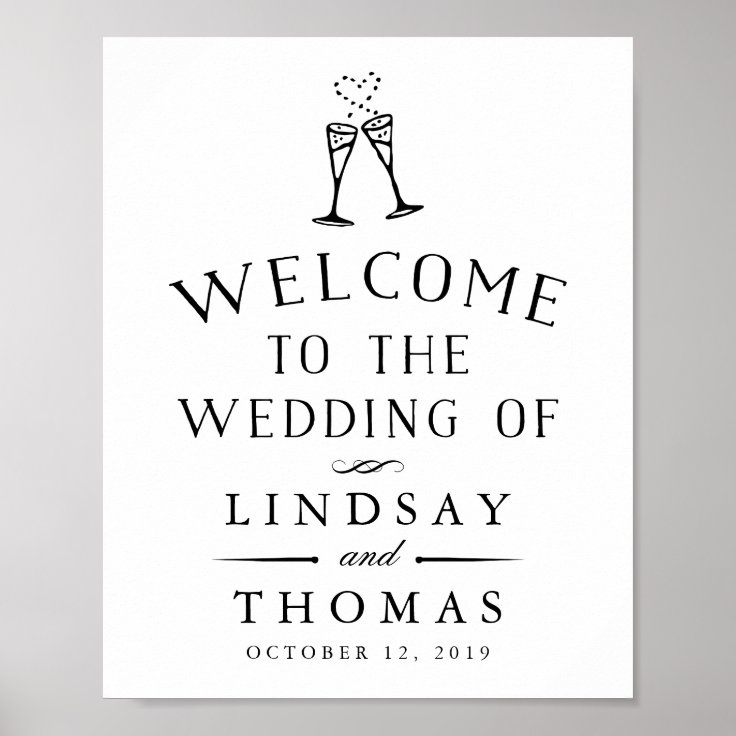 Vintage Illustrated Wedding Sign Zazzle