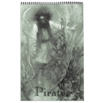 Vintage Illustration 12 Month Pirate  Calendar