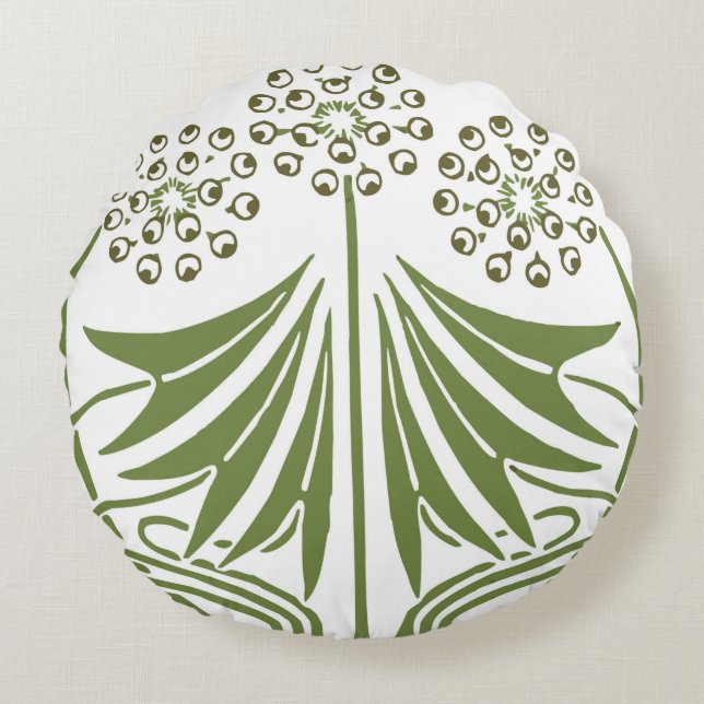 Vintage Illustration - Abstract Art Nouveau Beauti Round Pillow (Front)