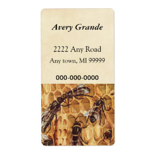 Vintage Illustration, Bees In A Hive Label