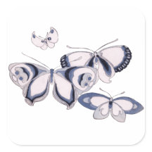 vintage illustration , Blue Butterflies