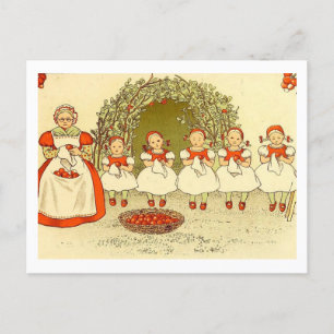 Vintage Illustration Blueberry Forest Elsa Beskow Postcard
