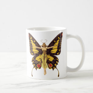Vintage Illustration Butterfly Fairy  Coffee Mug