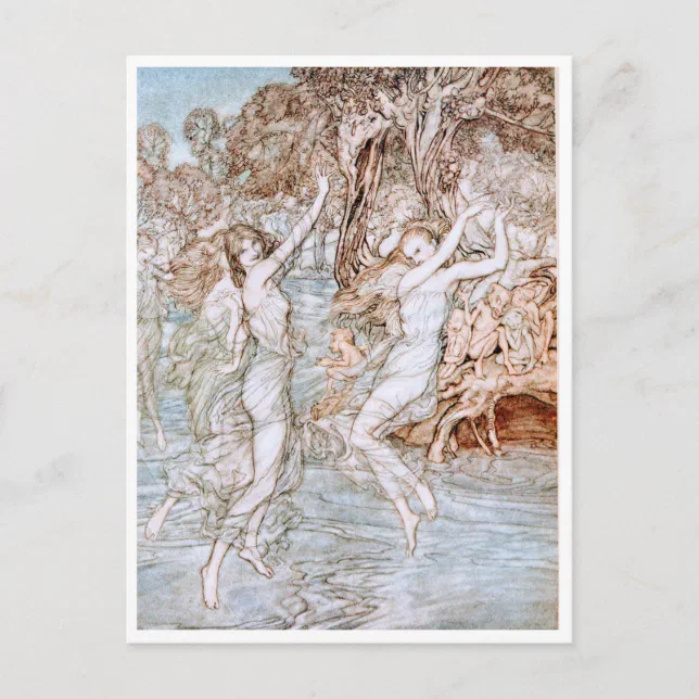Vintage Illustration by Arthur Rackham Water Nymph Postcard | Zazzle