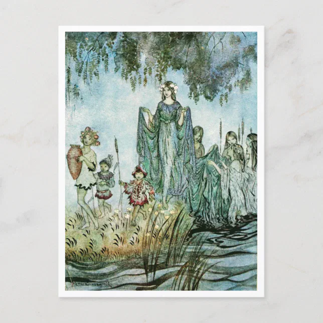 Vintage Illustration by Arthur Rackham Water Nymph Postcard | Zazzle