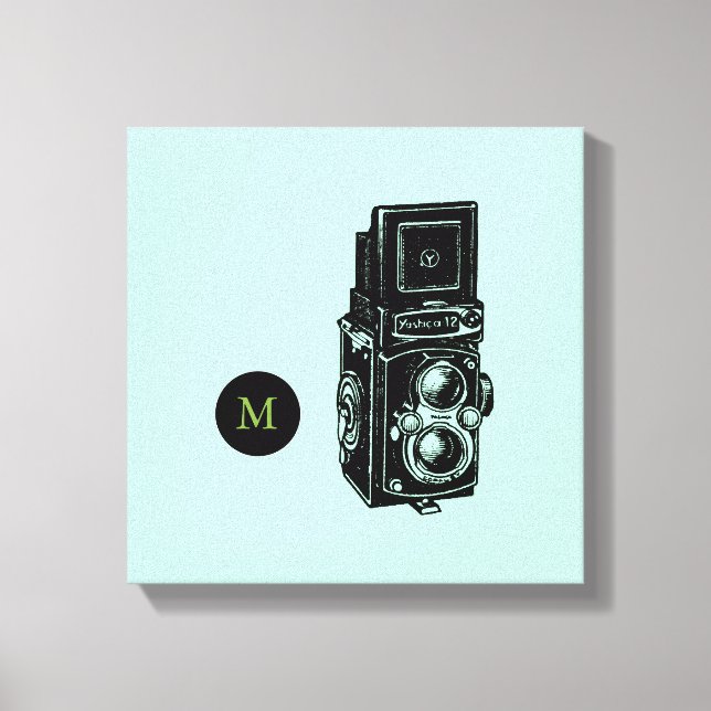 Vintage Illustration Camera 1 Monogram Canvas Print (Front)