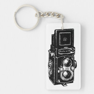 Vintage Illustration Camera personalized keychain