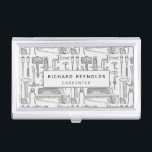 Vintage Illustration Carpenter Tools Business Card Case<br><div class="desc">A stylish and simple design with vintage tools. Illustration of woodworking tools,  perfect for the carpenter,  or handyman.  Easy to personalize with your name and occupation.</div>