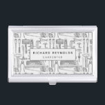 Vintage Illustration Carpenter Tools Business Card Case<br><div class="desc">A stylish and simple design with vintage tools. Illustration of woodworking tools,  perfect for the carpenter,  or handyman.  Easy to personalize with your name and occupation.</div>