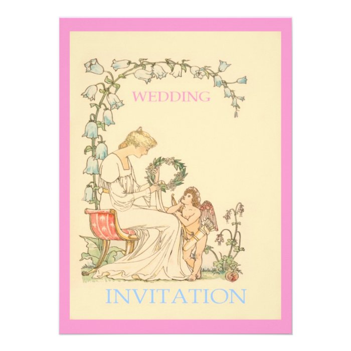 Vintage Illustration ~ Cherub And Lady Announcement