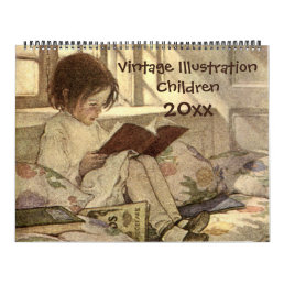 Vintage Illustration Children and Babies Calendar