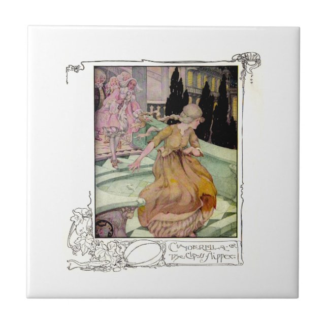 Vintage Illustration Cinderella Tile (Front)