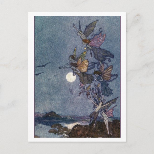 Vintage Illustration Edmund Dulac Fairies Postcard (Front)