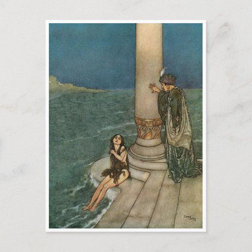 Vintage Illustration Edmund Dulac Little Mermaid Postcard