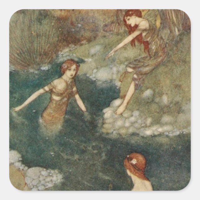 Vintage Illustration Edmund Dulac Tempest Square Sticker (Front)