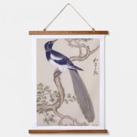 Vintage illustration: Eurasian magpie Hanging Tapestry