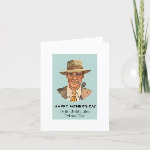 Vintage Illustration Fathers Day Holiday Card