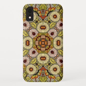 Vintage Illustration Flowers Butterflies Pattern Iphone Xr Case by InvitationCafe at Zazzle