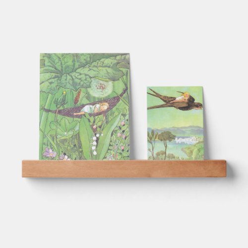 Vintage Illustration Green Girls Room Decoration Picture Ledge