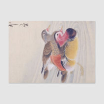 Vintage illustration: Mandarin duck Tissue Paper