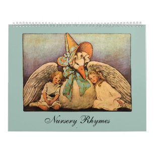 Vintage Illustration Mother Goose Nursery Rhymes Calendar