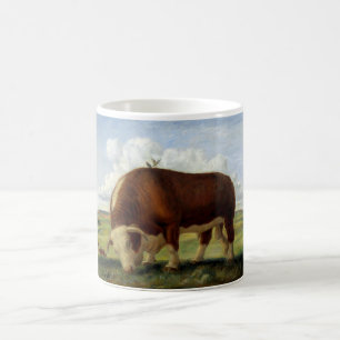 Vintage illustration of a Hereford bull Coffee Mug