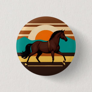 Vintage Illustration of a Horse Button