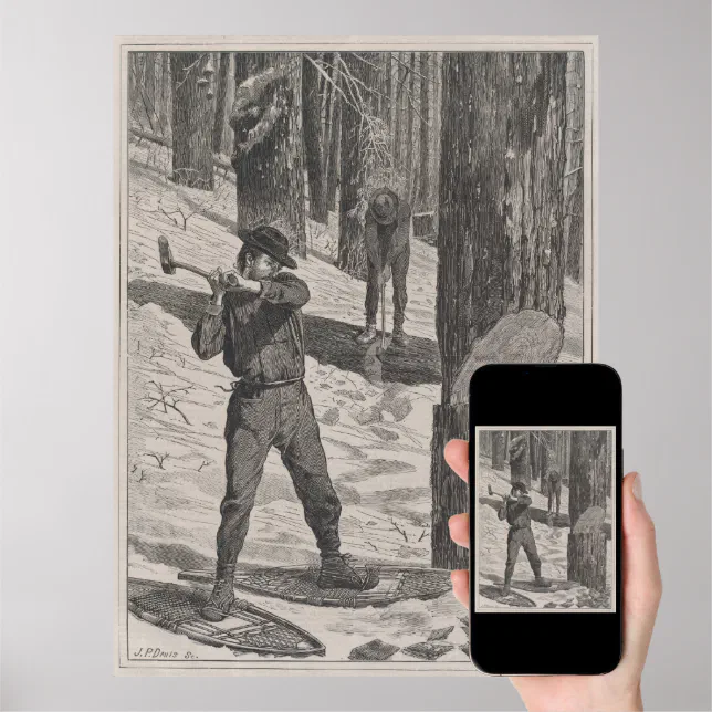 Vintage Illustration of a Lumberjack (1871) Poster | Zazzle
