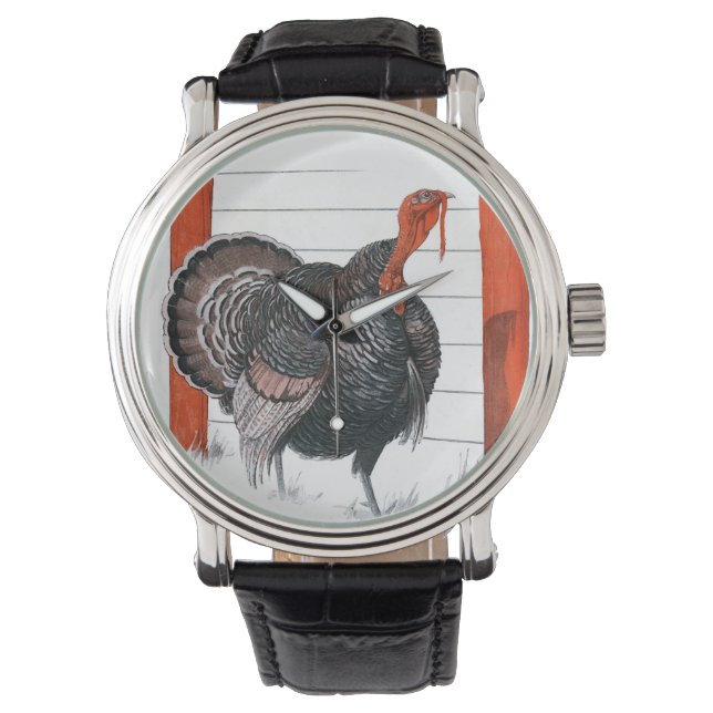Vintage Illustration of A Thanksgiving Turkey Watch (Front)