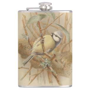 Vintage Illustration of Bluetit Flask