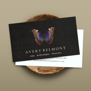 Vintage Illustration of Butterfly Wing Jewelers Business Card
