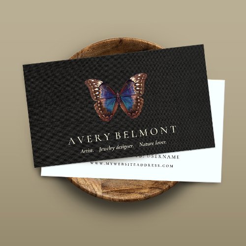 Vintage Illustration of Butterfly Wing Jewelers Business Card