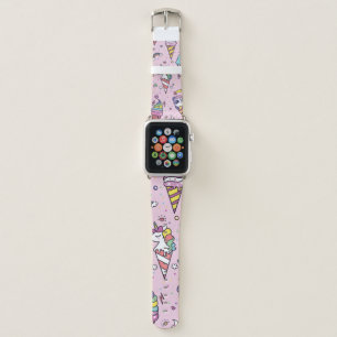 Vintage illustration of Cute ice cream cones that  Apple Watch Band