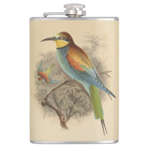 Vintage illustration of European Bee-Eater Flask