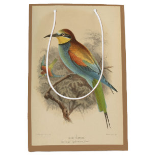 Vintage illustration of European Bee-Eater Medium Gift Bag
