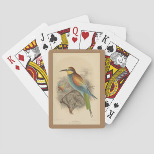 Vintage illustration of European Bee-Eater Poker Cards