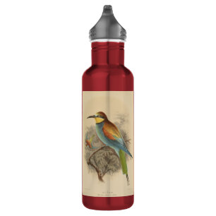 Vintage illustration of European Bee-Eater Stainless Steel Water Bottle