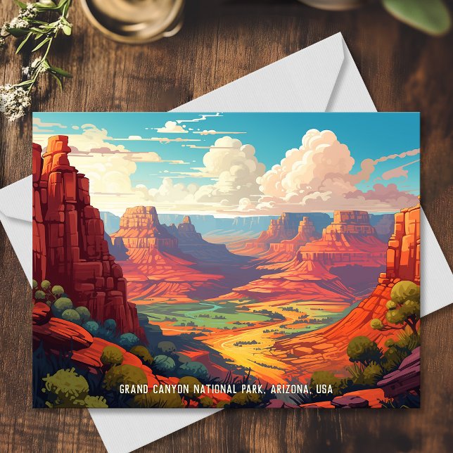 Vintage illustration of Grand Canyon National Park Postcard (Vintage illustration of Grand Canyon National Park Postcard)