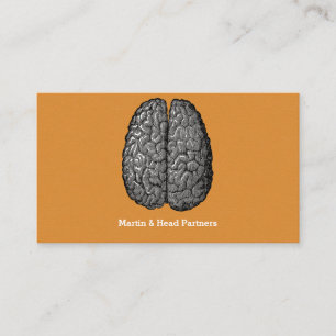 Vintage Illustration of Human Brain Business Card