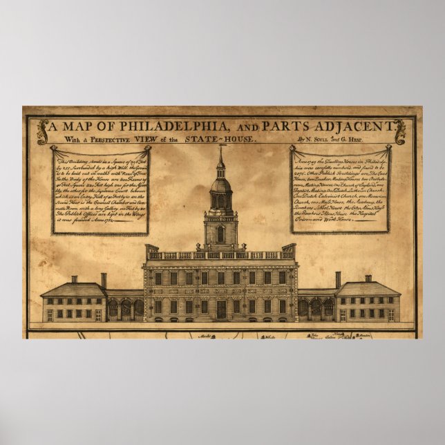 Vintage Illustration of Independence Hall Poster (Front)