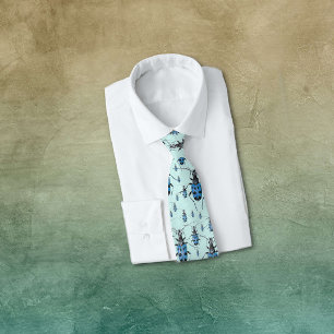 Vintage Illustration of Marching Blue Beetles Tie