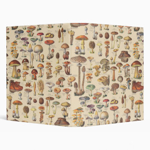 Vintage illustration of mushrooms 3 ring binder