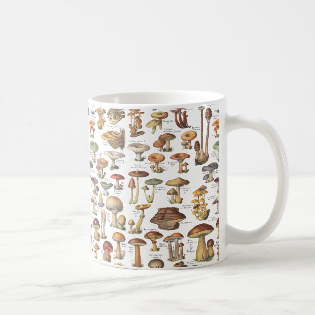 Vintage illustration of mushrooms coffee mug (Right)