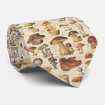 Vintage illustration of mushrooms tie Vintage illustration of mushrooms tie