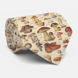 Vintage illustration of mushrooms tie