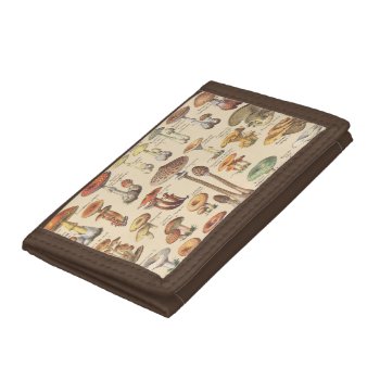 Vintage Illustration Of Mushrooms Trifold Wallet by ThinxShop at Zazzle